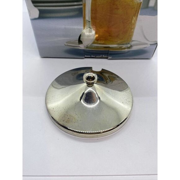 TOWLE SILVERSMITHS SILVERPLATED 4 PIECE JAM JAR~LID~SAUCER~SPOON SET - Picture 7 of 7